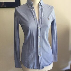 Ralph Lauren Knit Oxford Shirt in light blue (XS)